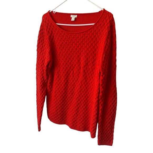 J Crew textured pullover Sweater, Red, Size XL - Picture 2 of 8